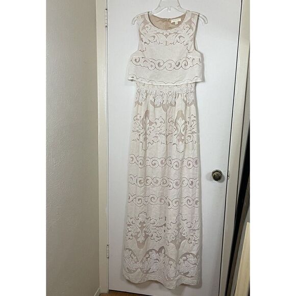 ERIN FETHERSTON ivory lace sleeveless Maxi dress size US 10 - Picture 1 of 8